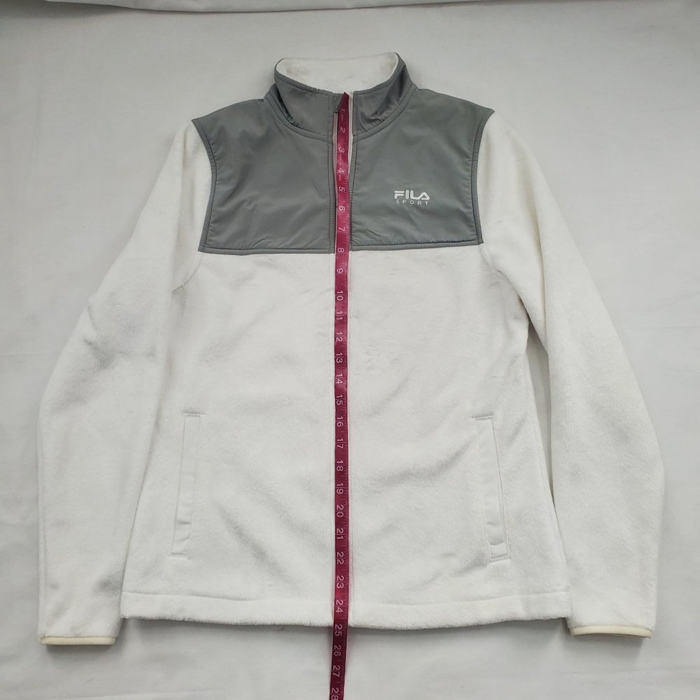 FILA Sport Women's Color Block Performance Fleece Jacket Gray/White Size XS - Picture 11 of 11